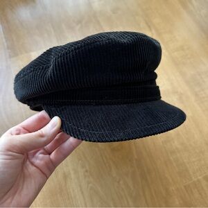 Belstaff Black Fisherman’s Mariner Captain Baker Boy Motorcycle Corduroy Cap